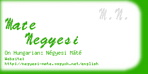 mate negyesi business card