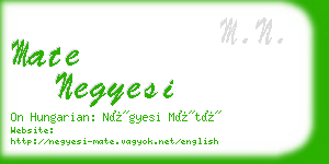 mate negyesi business card